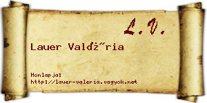 Lauer Valéria névjegykártya